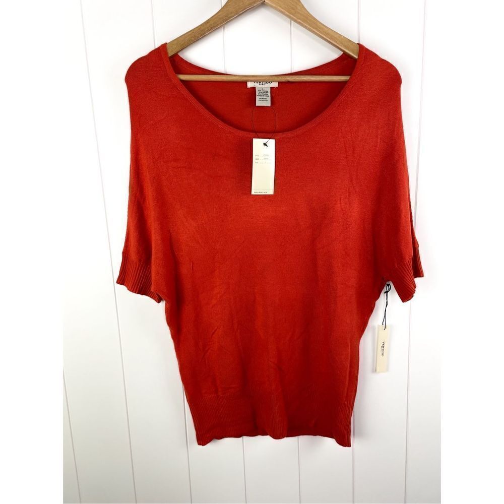 NWT Vertigo Paris Red Three Quarter Length Sweater Size S $140